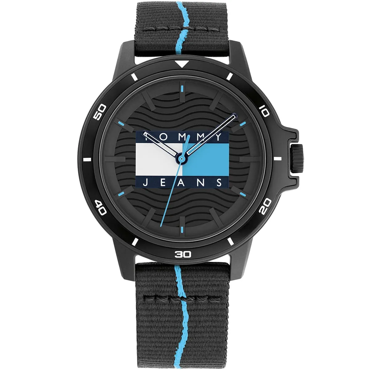 1791999-tommy-hilfiger-watch-jeans-men-black-dial-fibers-strap-quartz-battery-analog-three-hand-houston ساعت مچی مردانه و زنانه تامی هیلفیگر TOMMY HILFIGER مدل 1791999 - تصویر 1